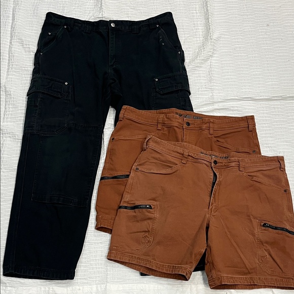 Duluth Trafing Co Black and Brown Cargo Pants and Shorts Set 44X32 - Picture 1 of 15